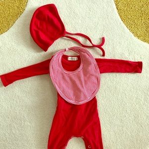 Mabo Baby organic cotton romper + bonnet & bib